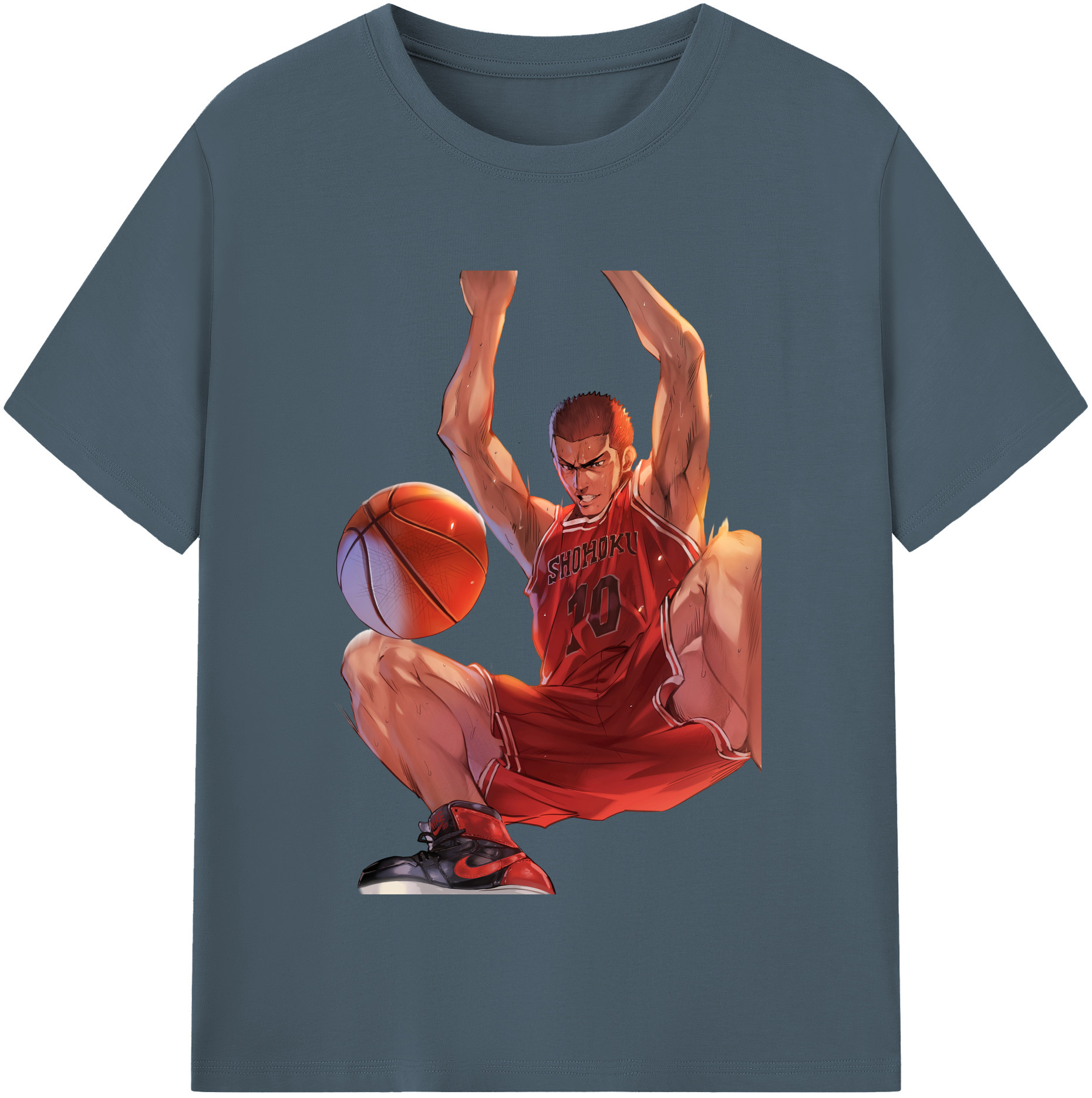 SLAM DUNK／スラムダンク 綿100％半袖Tシャツ（フロントプリント）